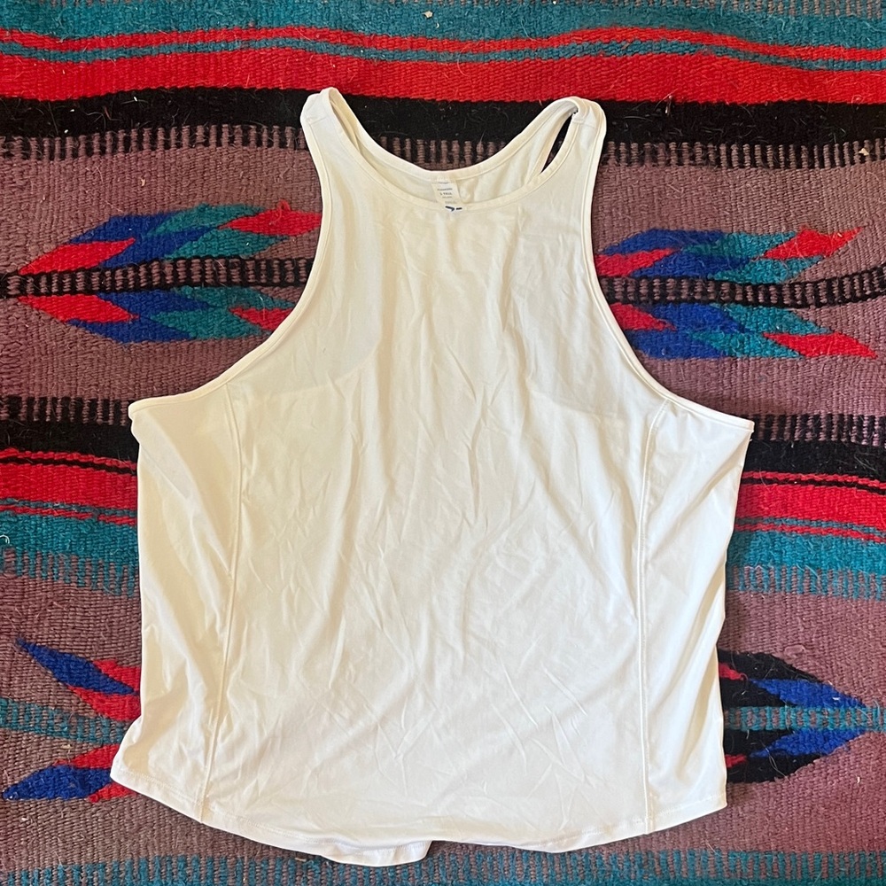 White Sleeveless Tank Top old navy activewear